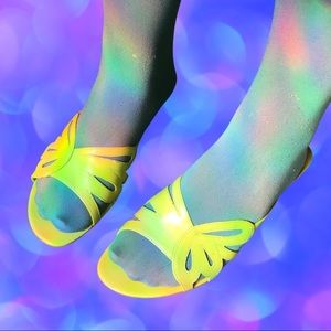 90s Lime green retro wedges